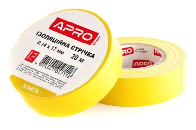 Ізоляцiйна стрiчка  жовта 0.14х17 мм 20 м  APRO [10]