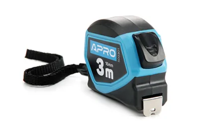Рулетка обгумована з автостопом 3 м х 16 мм APRO APRO