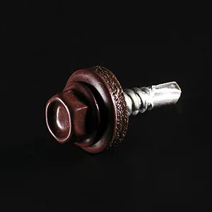 Саморіз з шест. гол. з шайбою з прокл. EPDM 4,8*19 DIN 7504K RAL 1015 зі св. до мет. (пач. 50 шт.)