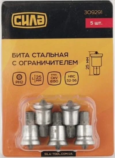 Біта РН2 * 25мм з обмежувачем, 5шт / уп