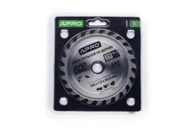 Диск пильний по дереву 125х22.2х24Т APRO