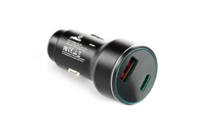 Автомобільний заряд пристрій USB/T(12/24-5V3A) чорний підсвічуванням