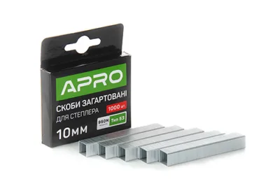 Скоби загартовані 10х11.3х0.7 мм 1000 шт Apro