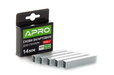 Скоби загартовані 14х11.3х0.7 мм 1000 шт Apro