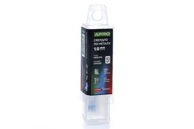 Свердло по металу HSS/M2 ( 6542 ) Ø1,0 мм  (пач. 10шт.) PRO APRO