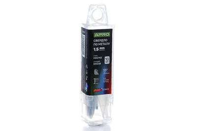 Свердло по металу HSS/M2 ( 6542 ) Ø1,5 мм  (пач. 10шт.) PRO APRO