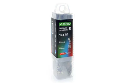 Свердло по металу HSS/M2 ( 6542 ) Ø10,5 мм  (пач. 5шт.) PRO APRO