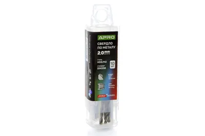 Свердло по металу HSS/M2 ( 6542 ) Ø2,0 мм  (пач. 10шт.) PRO APRO