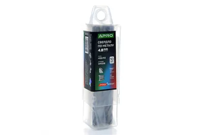 Свердло по металу HSS/M2 ( 6542 ) Ø4,8 мм (пач. 10шт.) PRO APRO