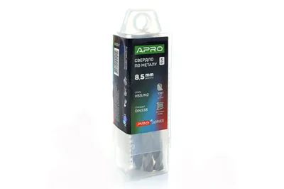 Свердло по металу HSS/M2 ( 6542 ) Ø8,5 мм  (пач. 5шт.) PRO APRO