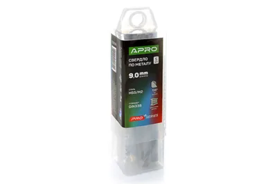 Свердло по металу HSS/M2 ( 6542 ) Ø9,0 мм  (пач. 5шт.) PRO APRO
