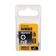 Біта ударна DeWALT IMPACT TORSION PZ2 L=25 мм, 5 штук