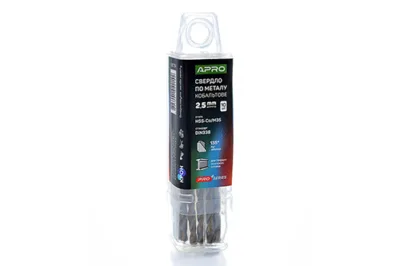 Свердло по металу кобальтове HSS-Co/M35 Ø2.5мм (пач. 10шт.) PRO  APRO